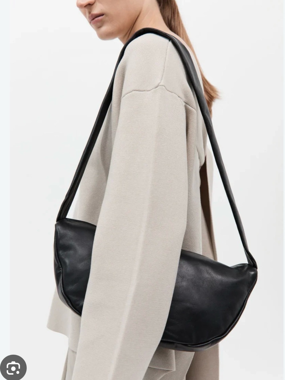 St. Agni Black Crescent Shoulder Bag